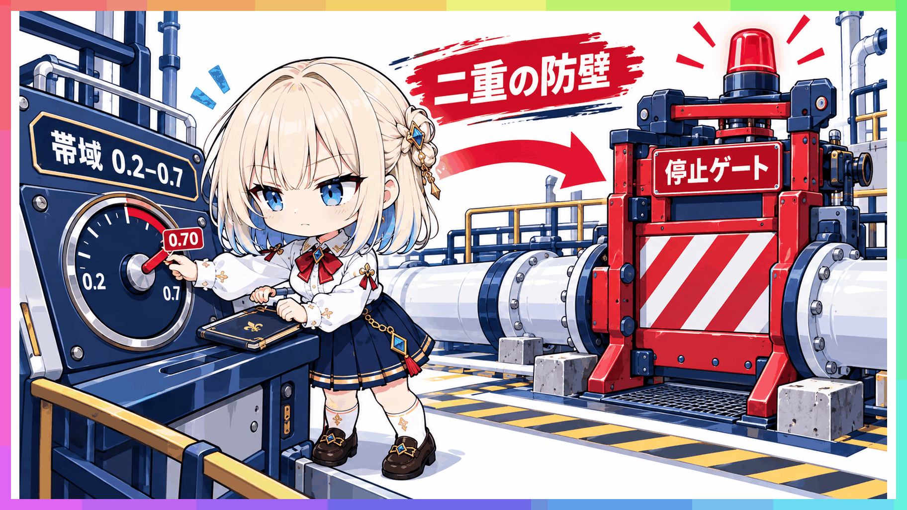 0.20と0.70の間に設定された新ゲートと沈黙して停止したAI検査機構